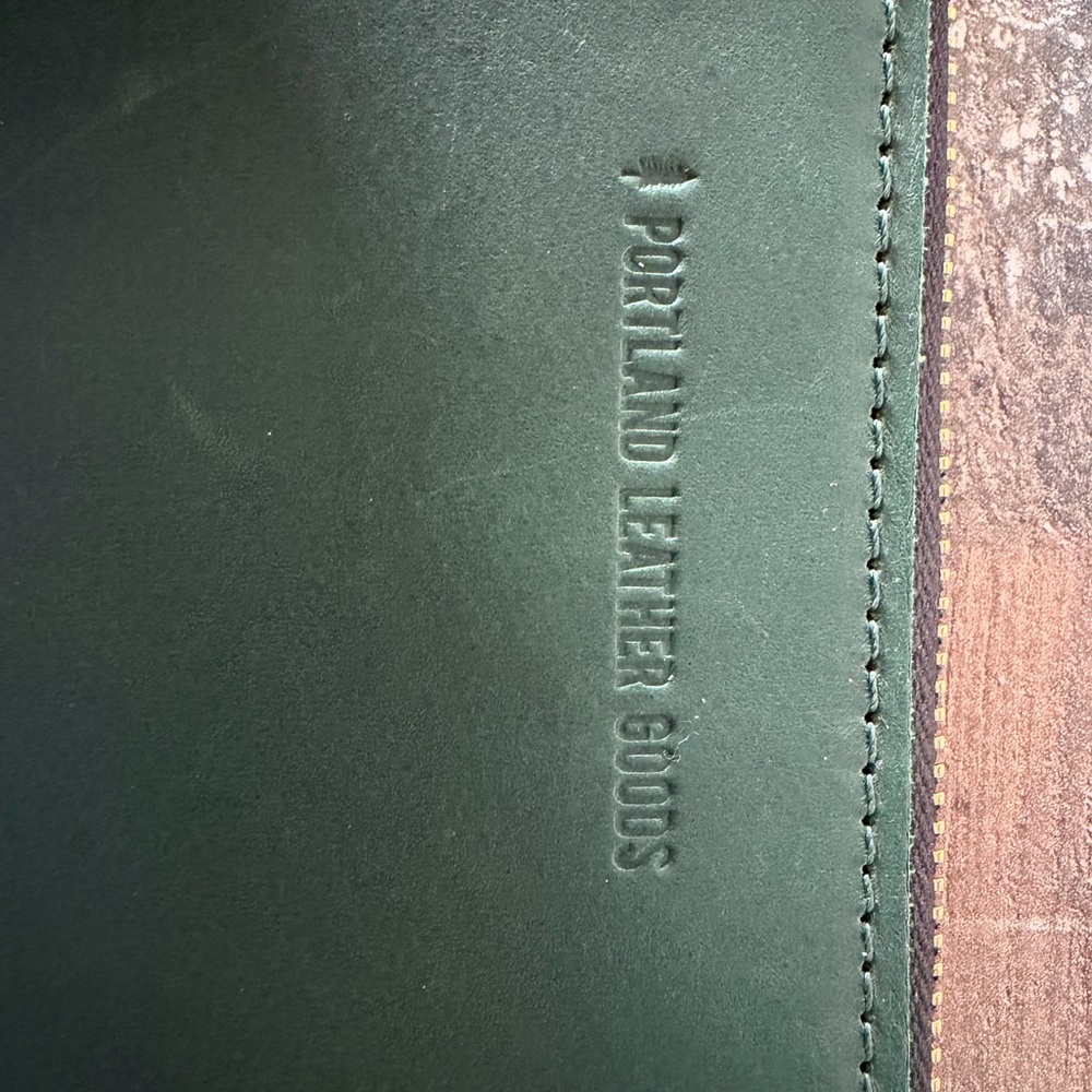 Portland Leather green large zipper accordion wallet.  (Bought premium)